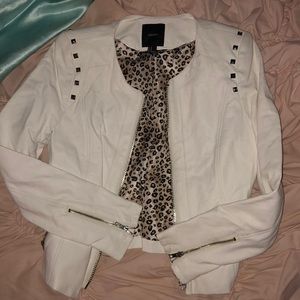 White studded jacket forever 21